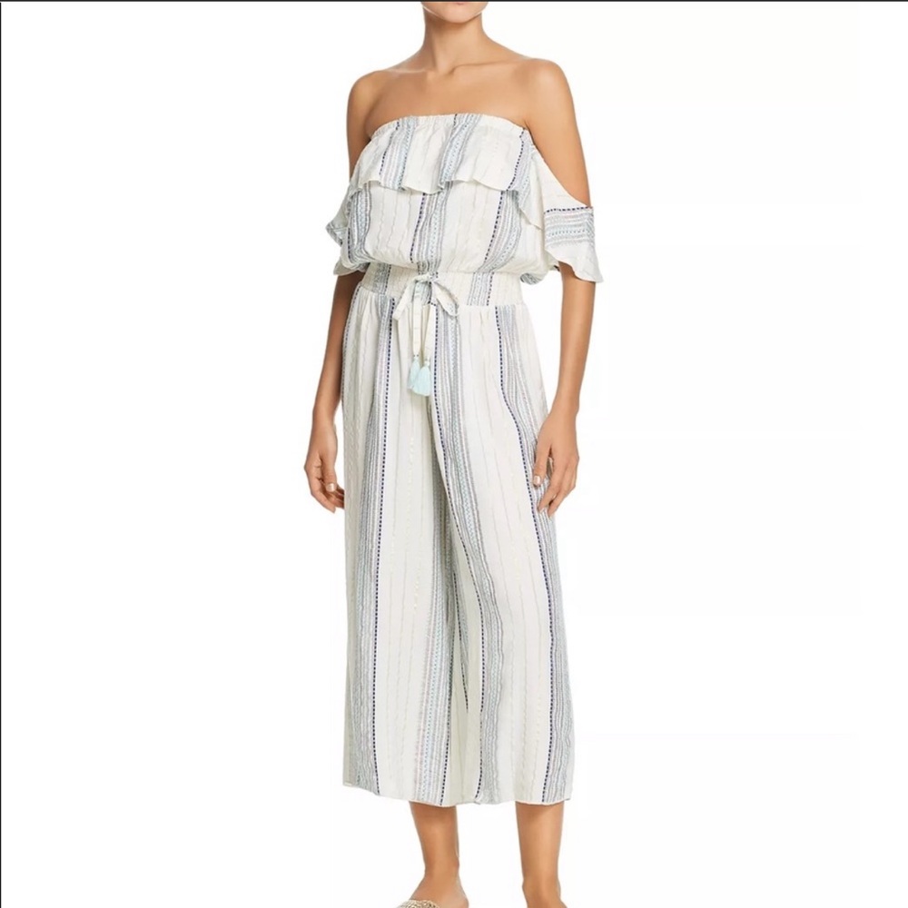 Surf Gypsy blue white striped pantsuit